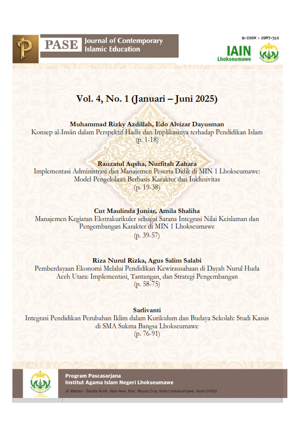 					View Vol. 4 No. 1 (2025): Pase: Journal of Contemporary Islamic Education
				