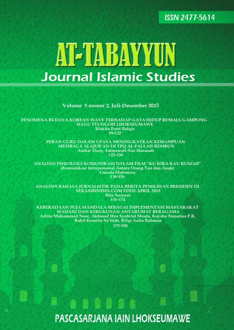 					View Vol. 5 No. 2 (2023): AT-TABAYYUN - JOURNAL ISLAMIC STUDIES
				